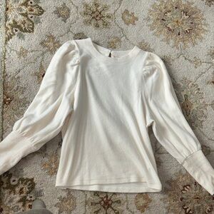 Madewell Cream Puff-Shoulder Long-Sleeve Top